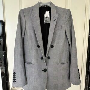 Express Charcoal Plaid Blazer
